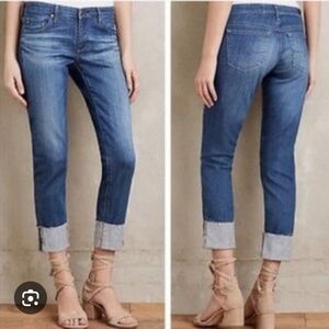 Adriano Goldschmied “The Stevie Cuff” Slim Straight Cuffed Jeans Petite